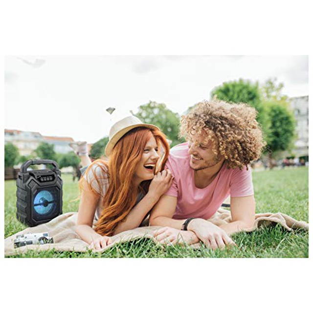 iLive ISB199B Wireless Tailgate Party Speaker, with LED Light Effects and Built-in Rechargeable Battery, Black