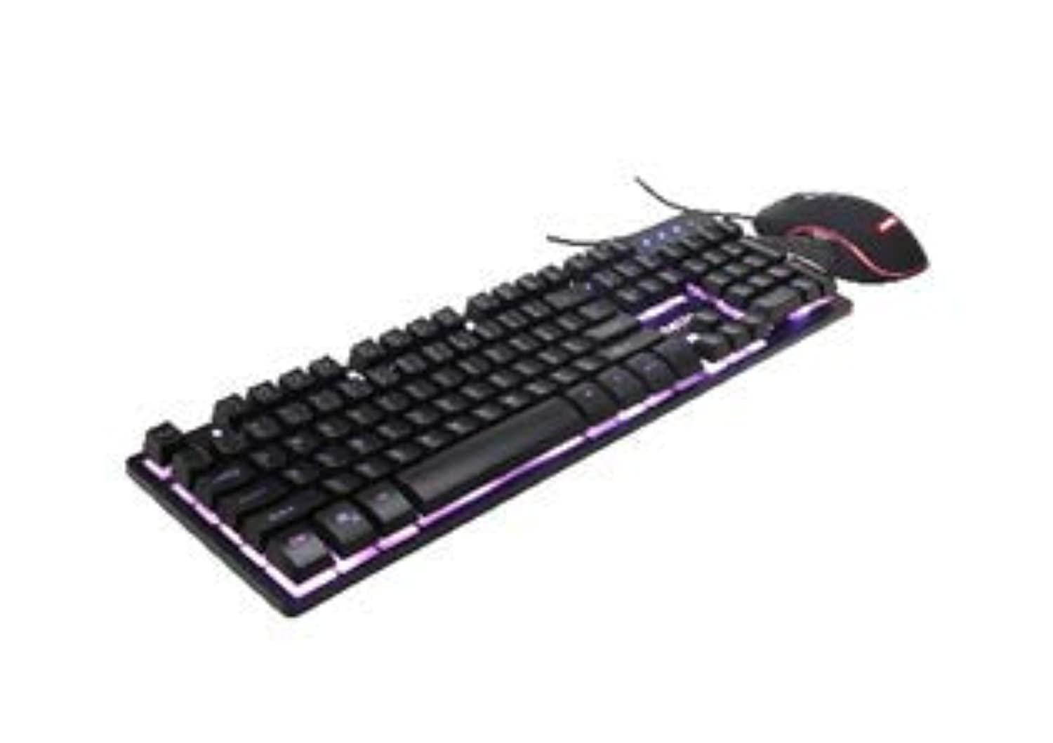 netis km7101 tri-color led usb wired gaming keyboard and 3200 dpi gaming mouse combo | 3 colors changeable mechanical feel keyboard for pc laptop computer game and work
