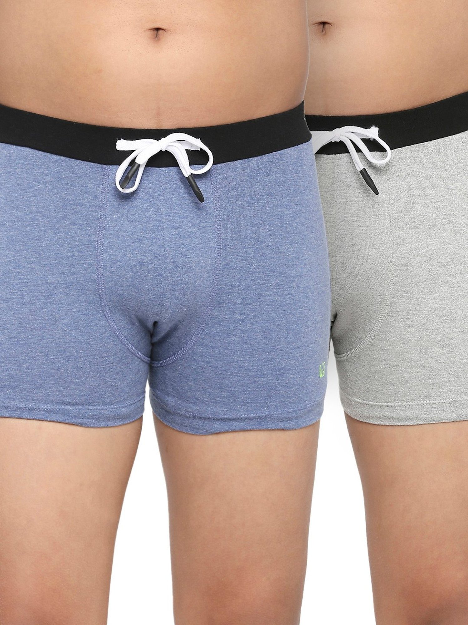 Frenchie Kids Blue & Grey Textured Trunks (Pack Of 2)