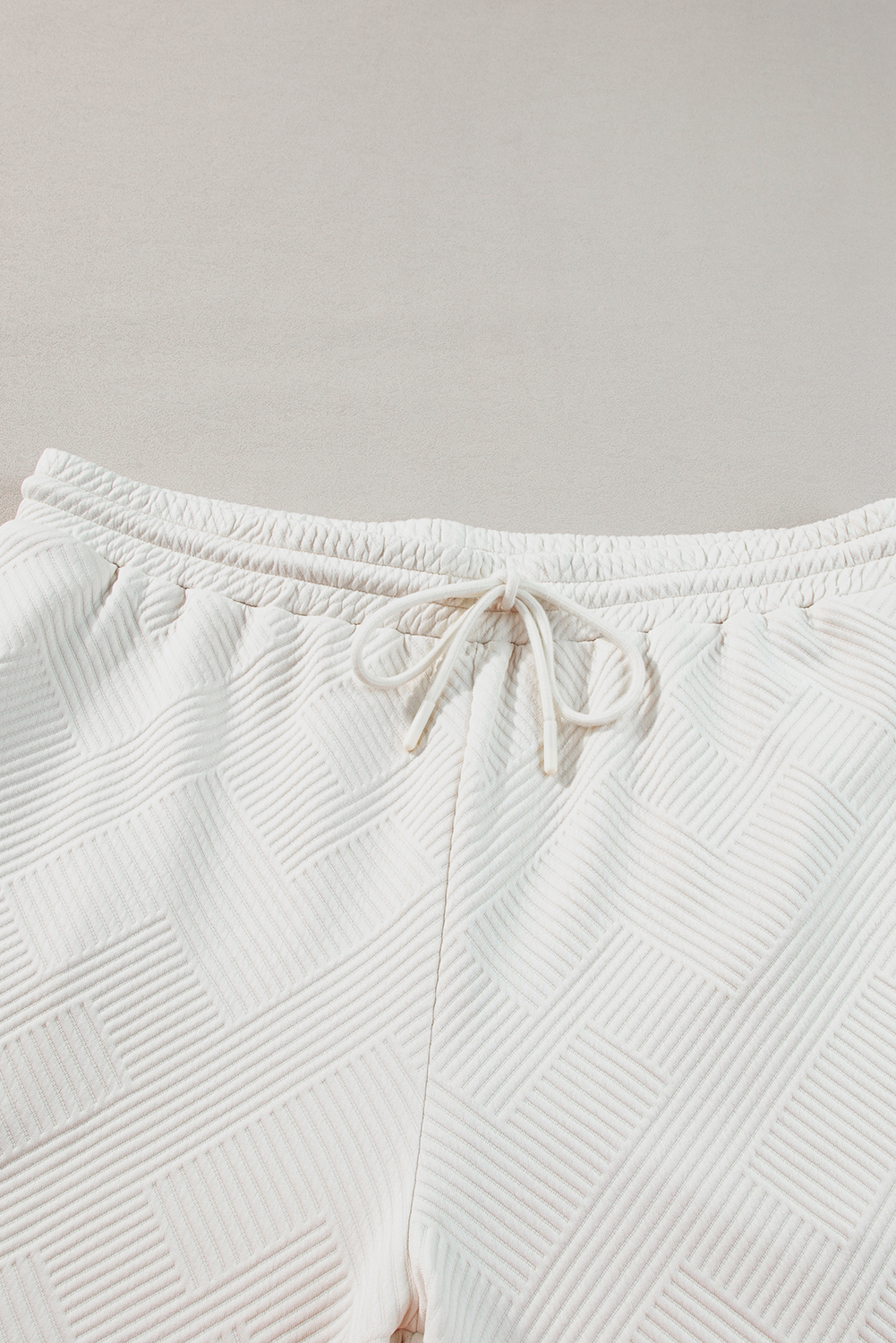 Rose Red Solid Waffle Knit Plus Size Two Piece Shorts Set