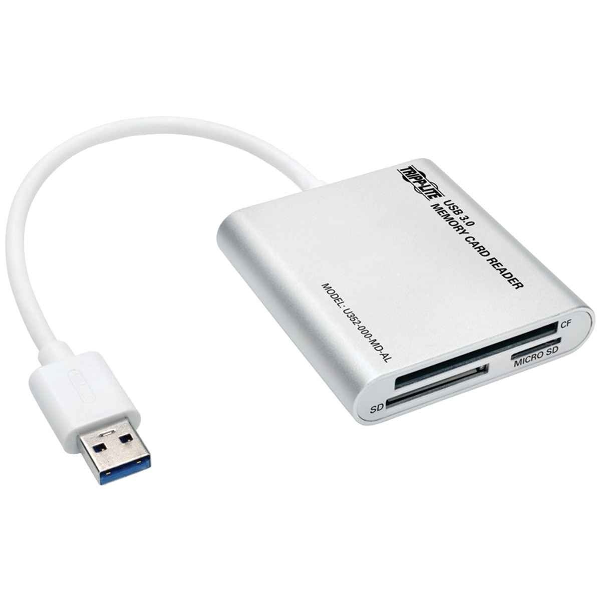 Tripp Lite U352-000-MD-AL USB 3.0 A (MALE) USB 3.0 SuperSpeed Multi-Drive Memory Card Reader/Writer, Aluminum Case