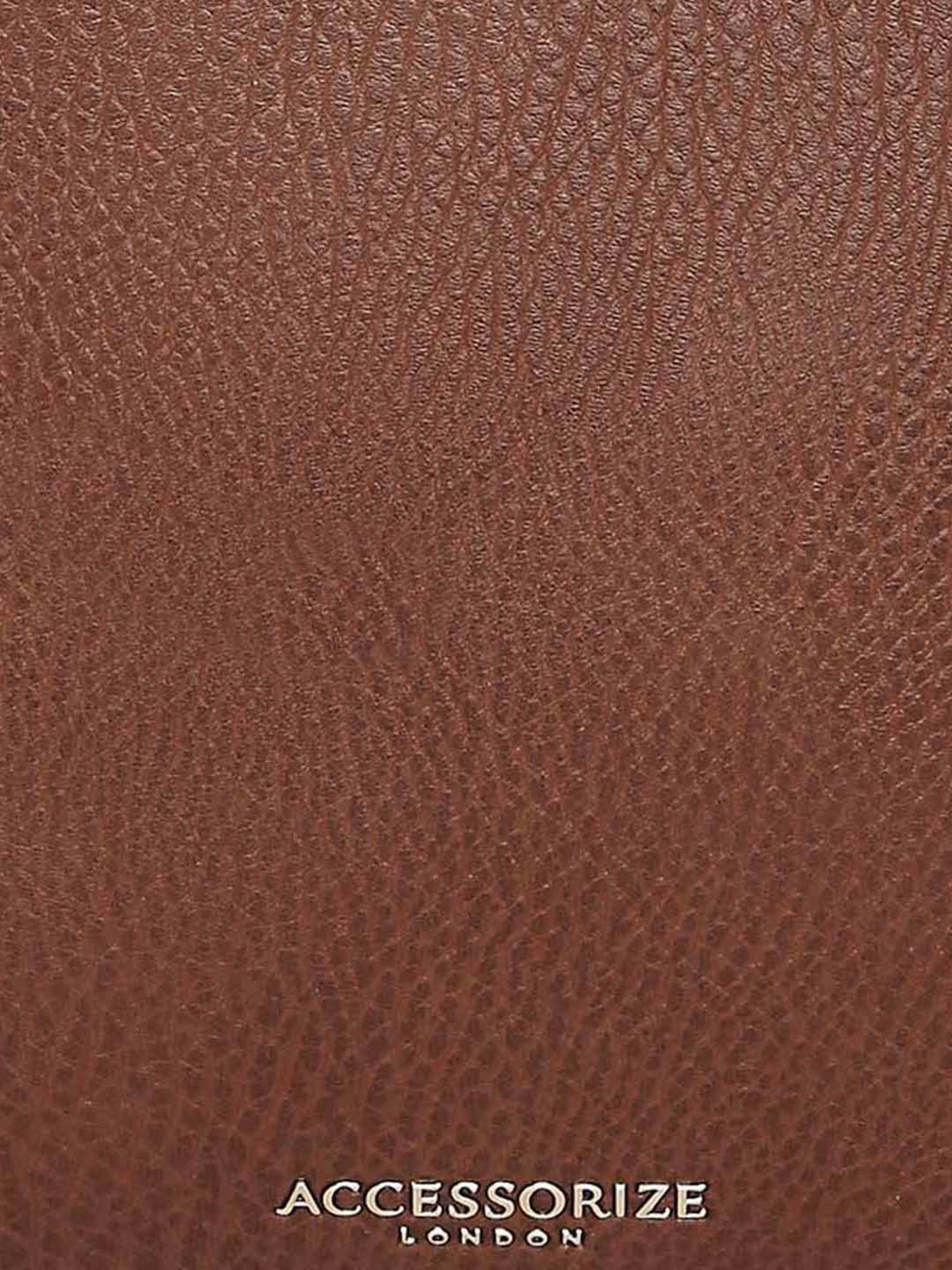 Accessorize London Women's Faux Leather Tan Pocket Molly Tote bag