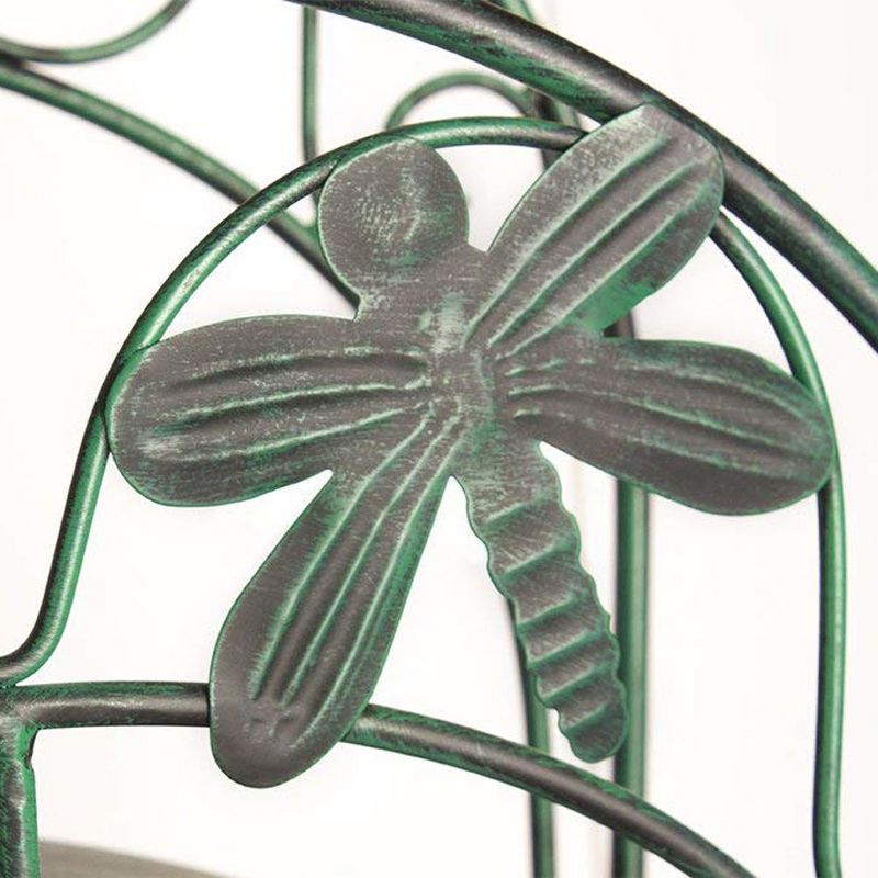 Liberty Garden 5-Prong Gauge Steel Dragonfly Garden Water Hose Stand with Brass Bib and Patina Powder Coated Finish