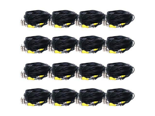 VideoSecu 16 x 50ft BNC RCA Video Power Cables Security Camera Wires for Home CCTV DVR Surveillance System with Free BNC/RCA Adapters CMF