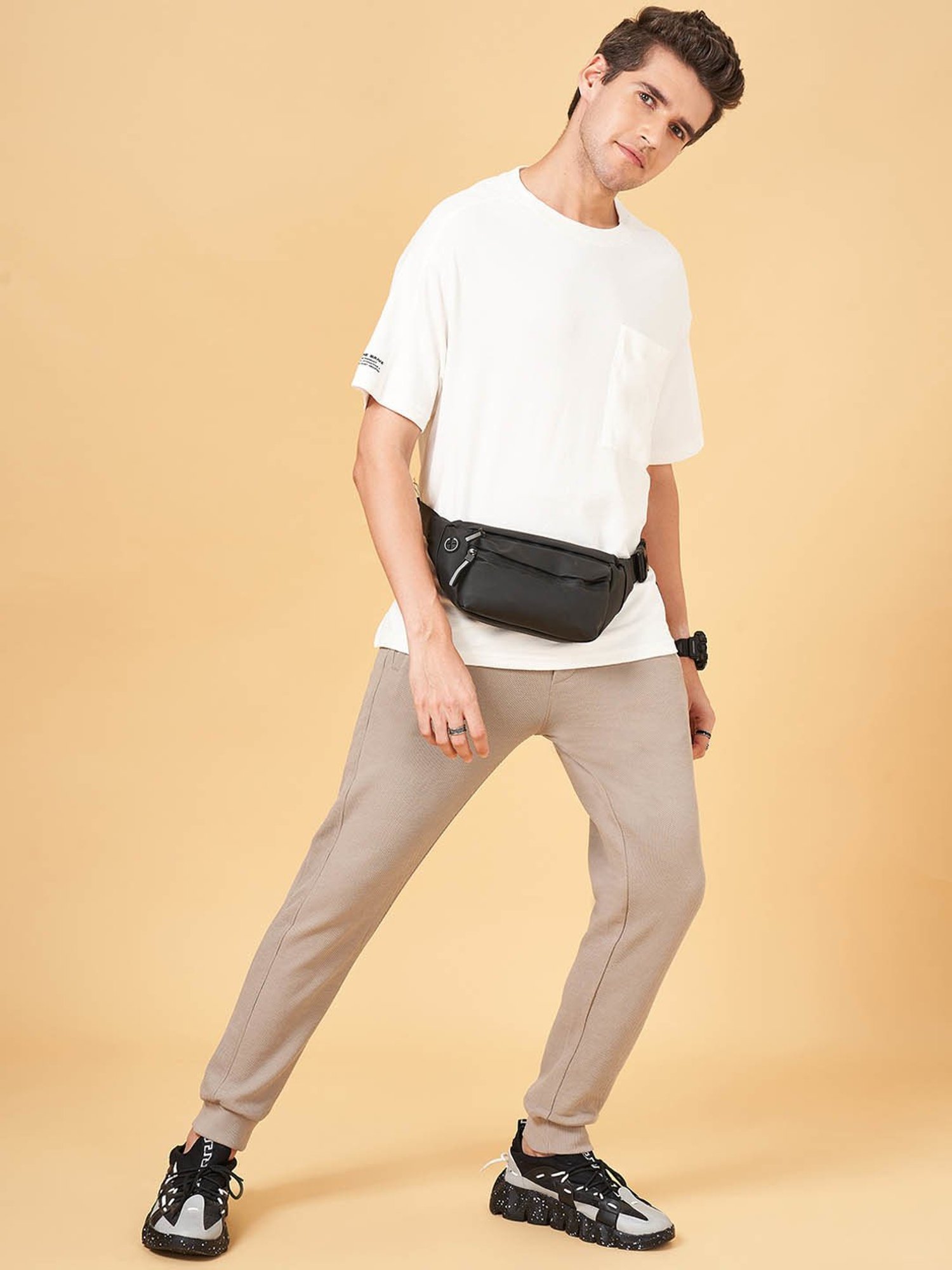 Street 808 by Pantaloons Off White Boxy Fit T-Shirt