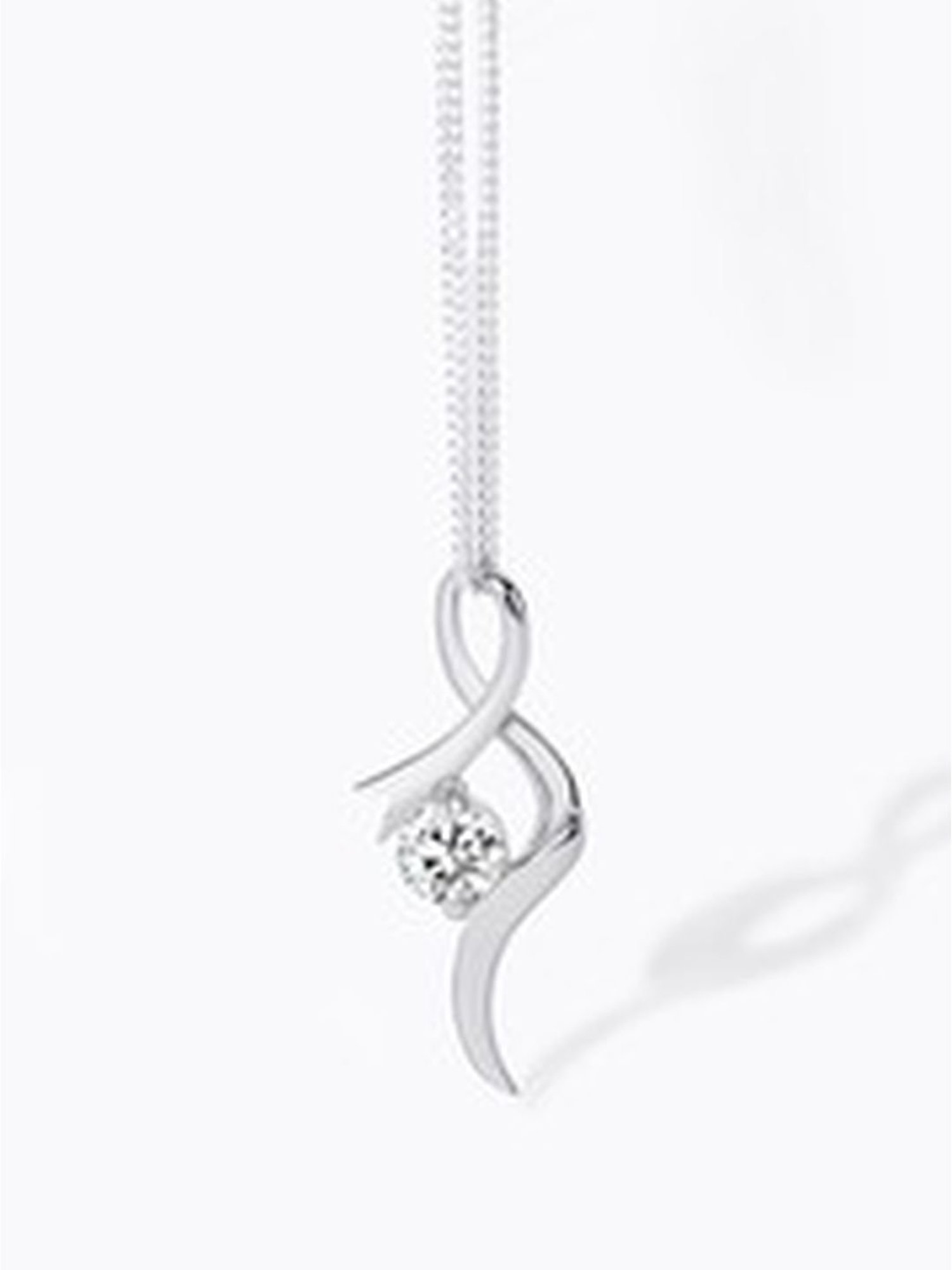 March by FableStreet 92.5 Sterling Silver Studded Curl Pendant for Women