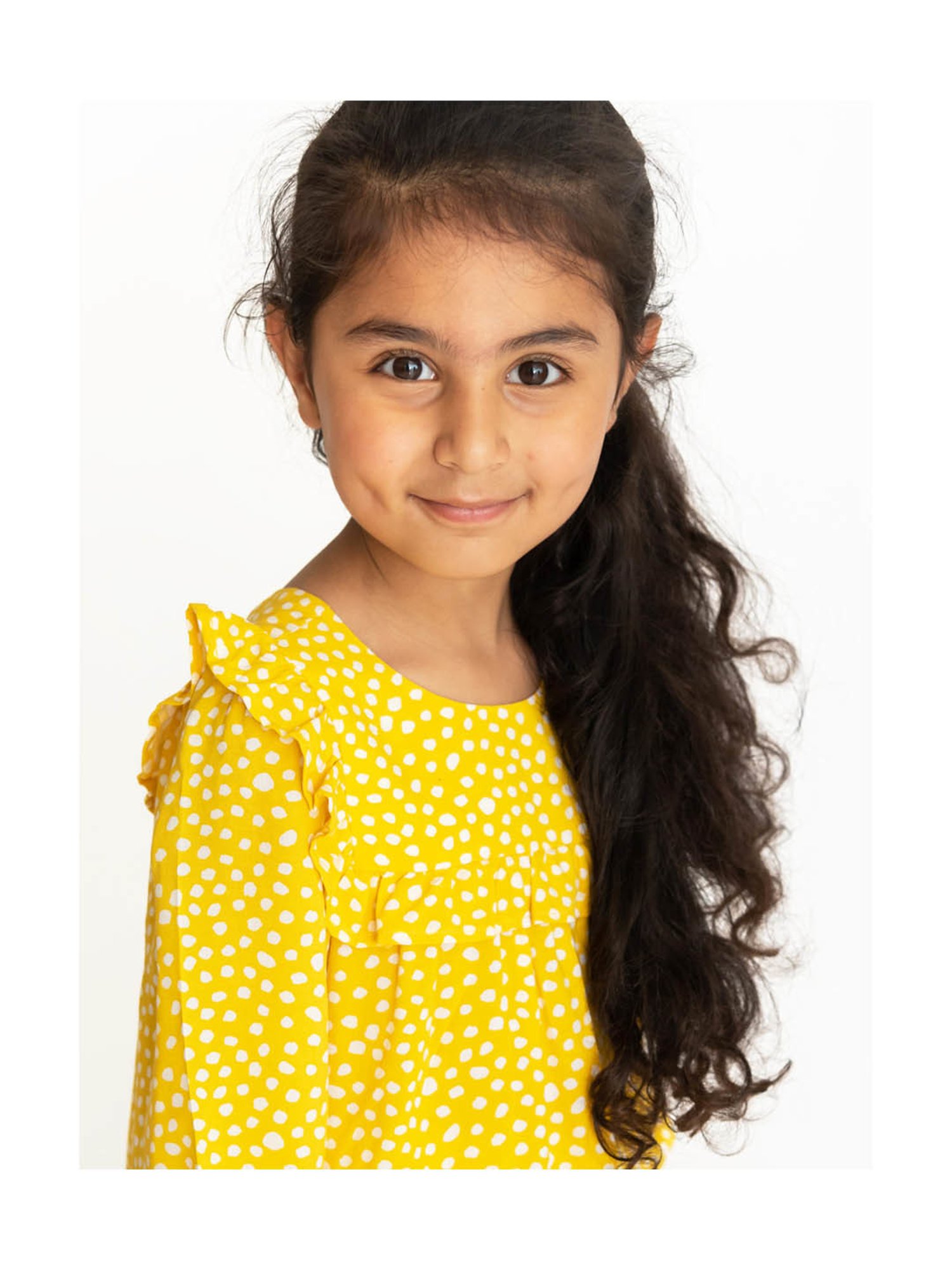 Campana Kids Yellow Printed Full Sleeves Dress