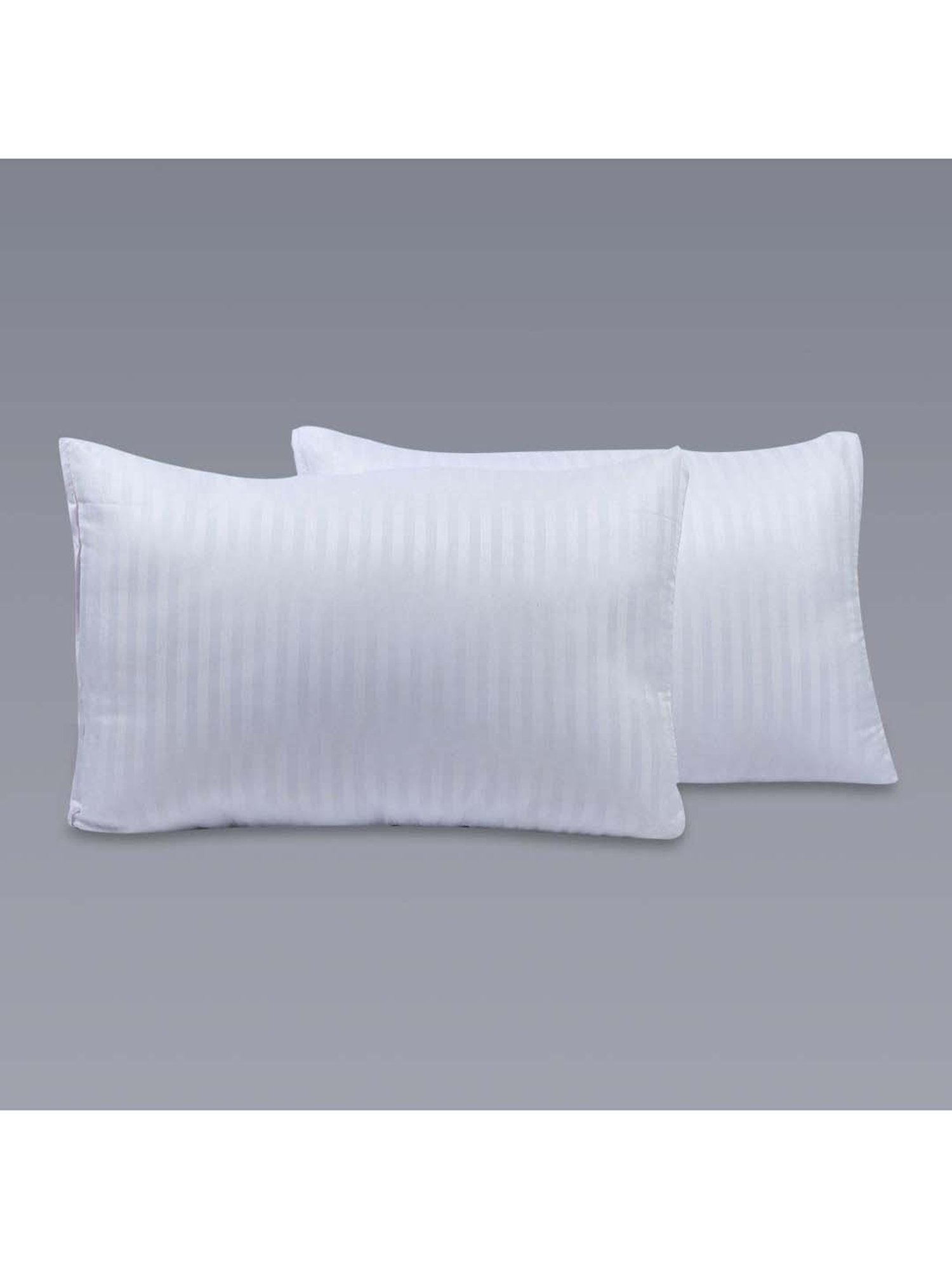 MFD HOME Furnishing Esper Premium Cotton White Polyfill Pillows - Set of 2