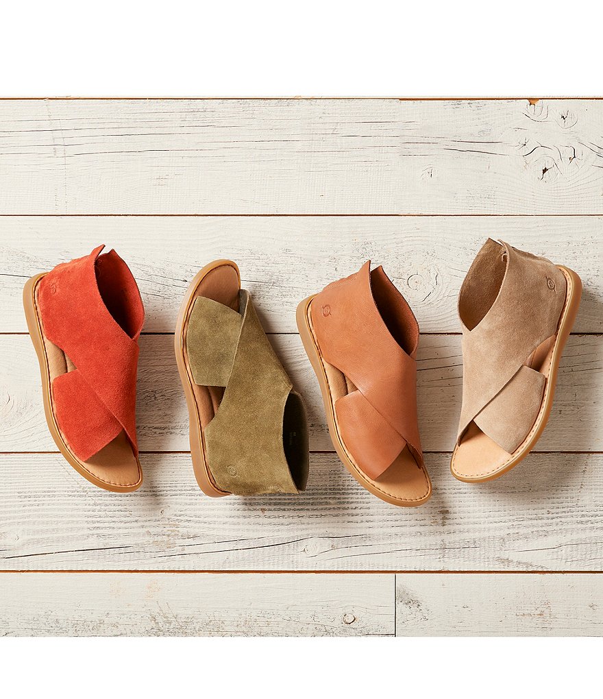 Born Iwa Criss Cross Banded Suede Sandals