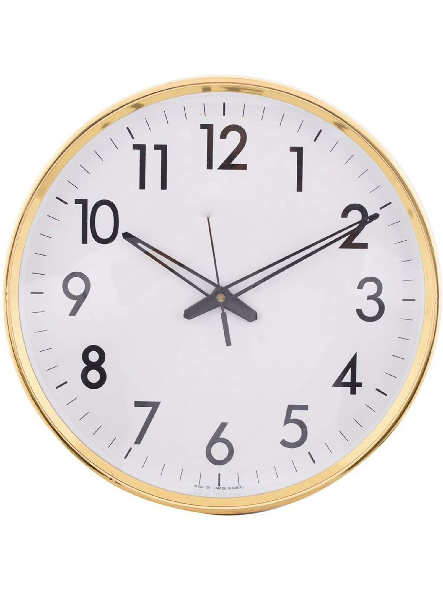 CHRONIKLE Round Gold Plastic Wall Clock