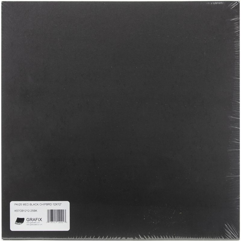 Grafix Medium Weight Chipboard Sheets 12"X12" 25/Pkg-Black