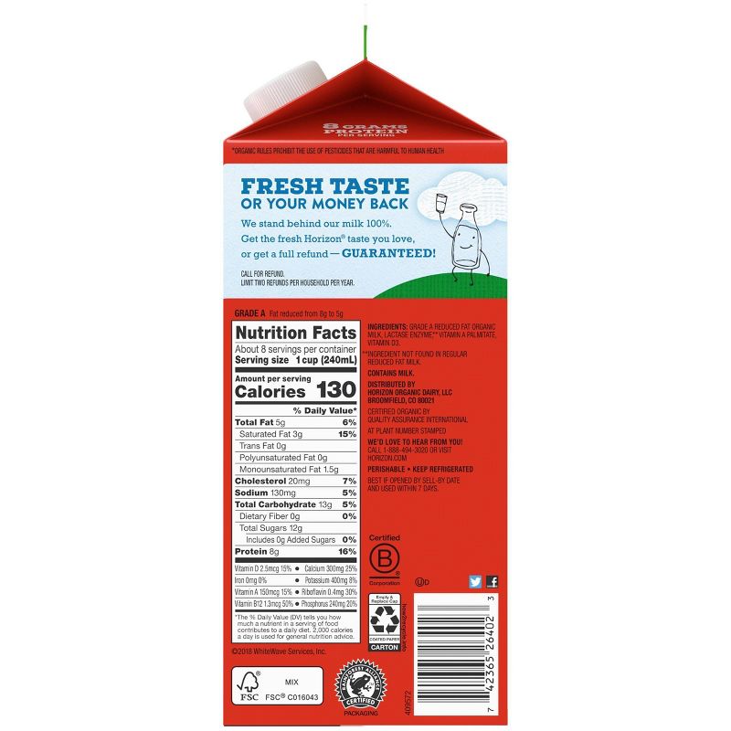 Horizon Organic Lactose-Free 2% Milk - 0.5gal
