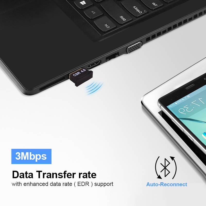 USB Bluetooth Adapter for PC - Hannord Bluetooth Dongle for PC Windows 10/8/7 - PC to Bluetooth Adapter - Bluetooth USB Receiver 4.0 for Computer/Laptop