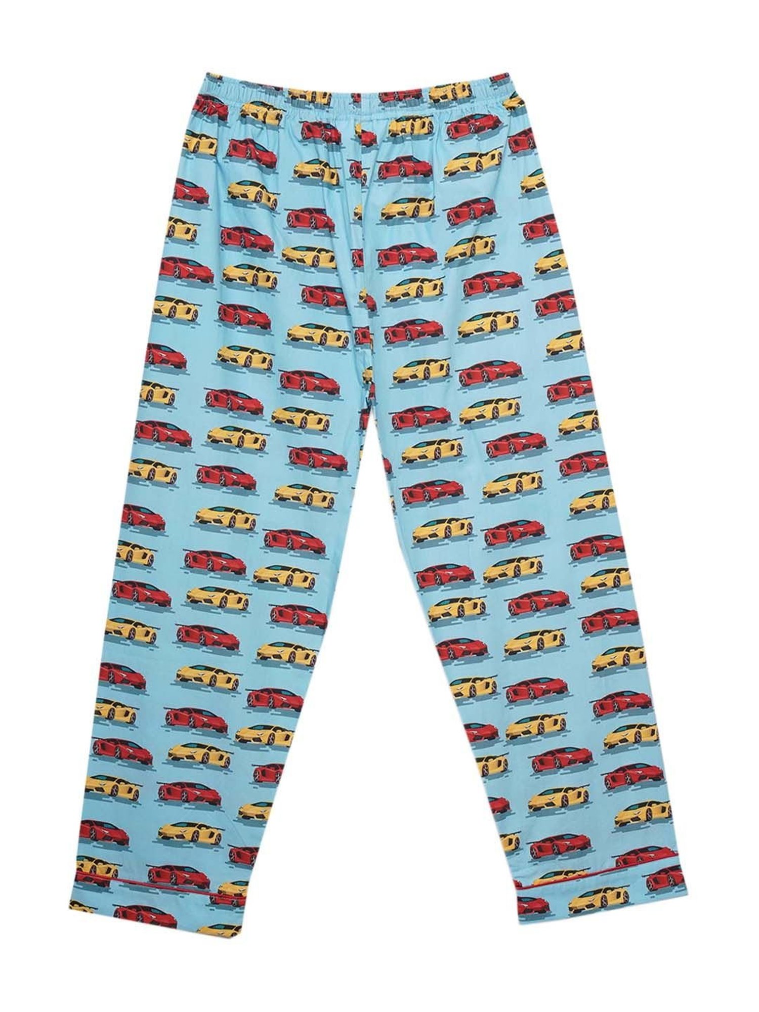 Fluffalump Boys Multicolor Cotton Printed Nightwear Top & Pants Set