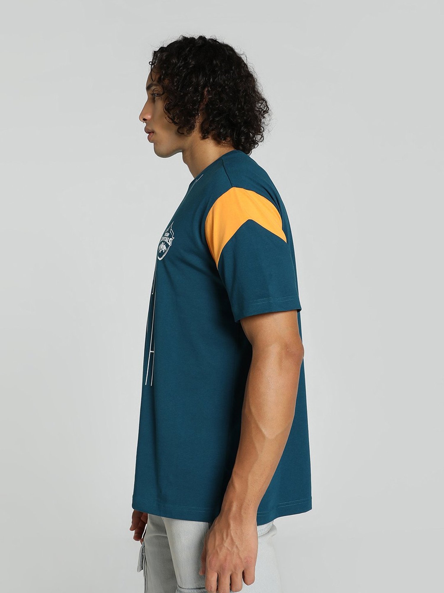 Puma x DC Ocean Blue Relaxed Fit Graphic Print Cricket T-Shirt