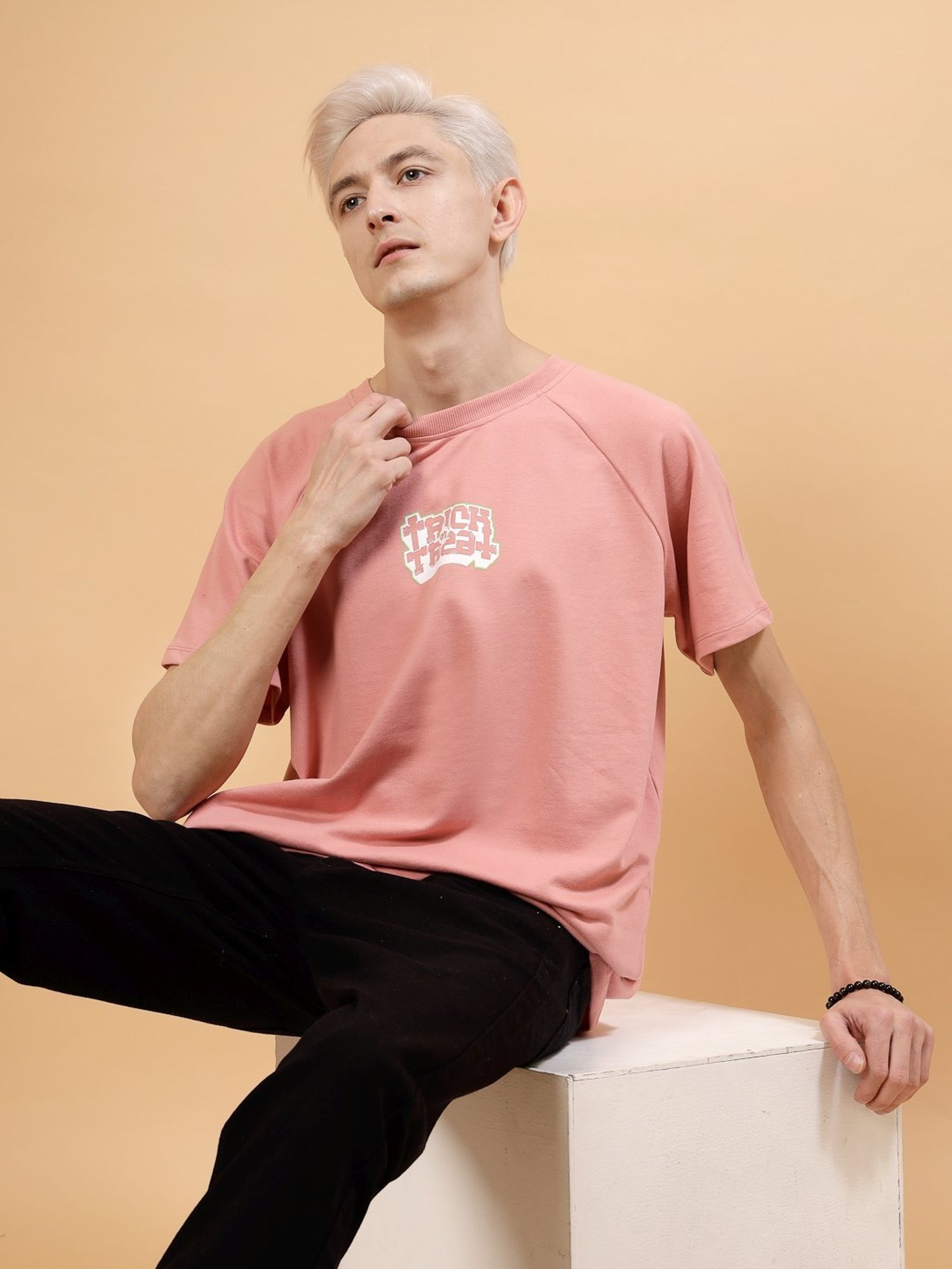 Rigo Pink Loose Fit Printed T-Shirt