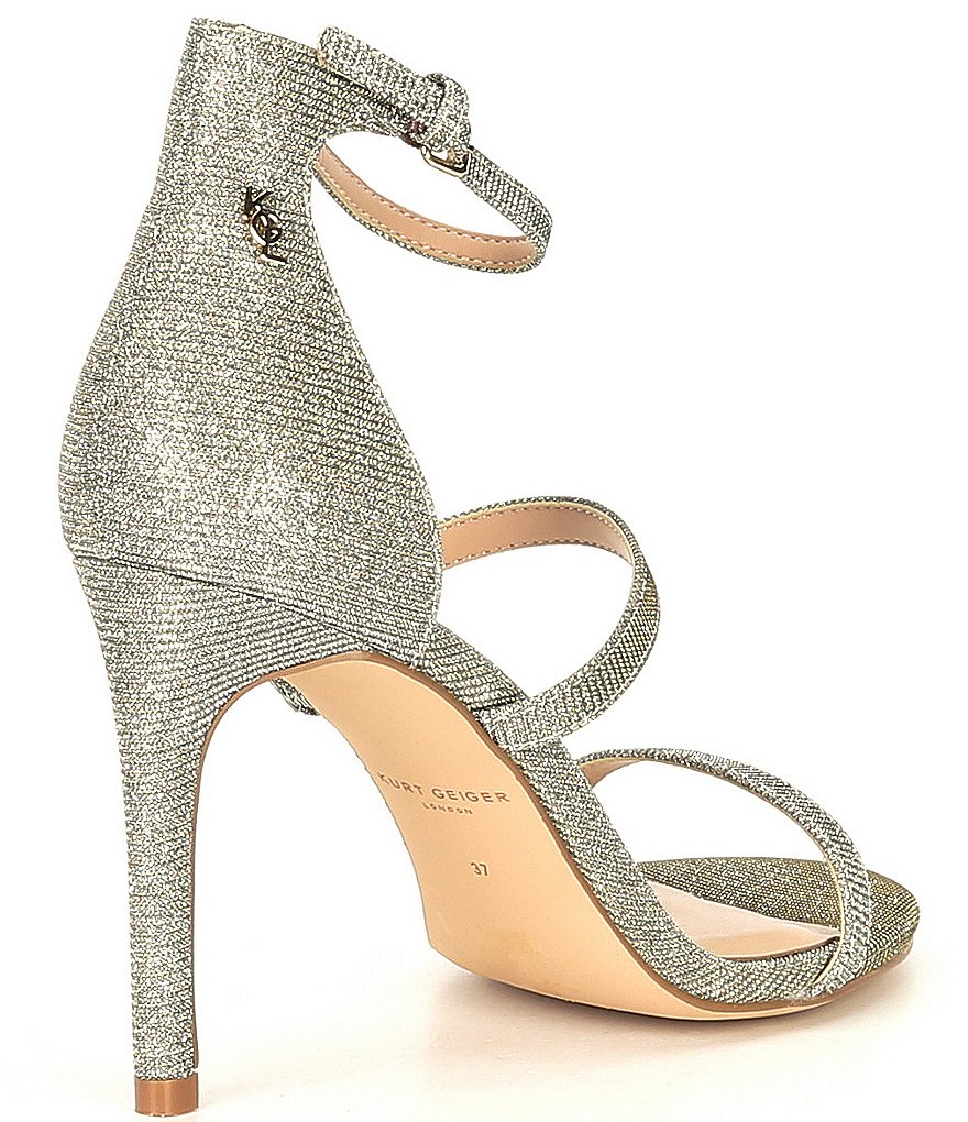 Kurt Geiger London Park Lane Glitter Fabric Strappy Dress Sandals