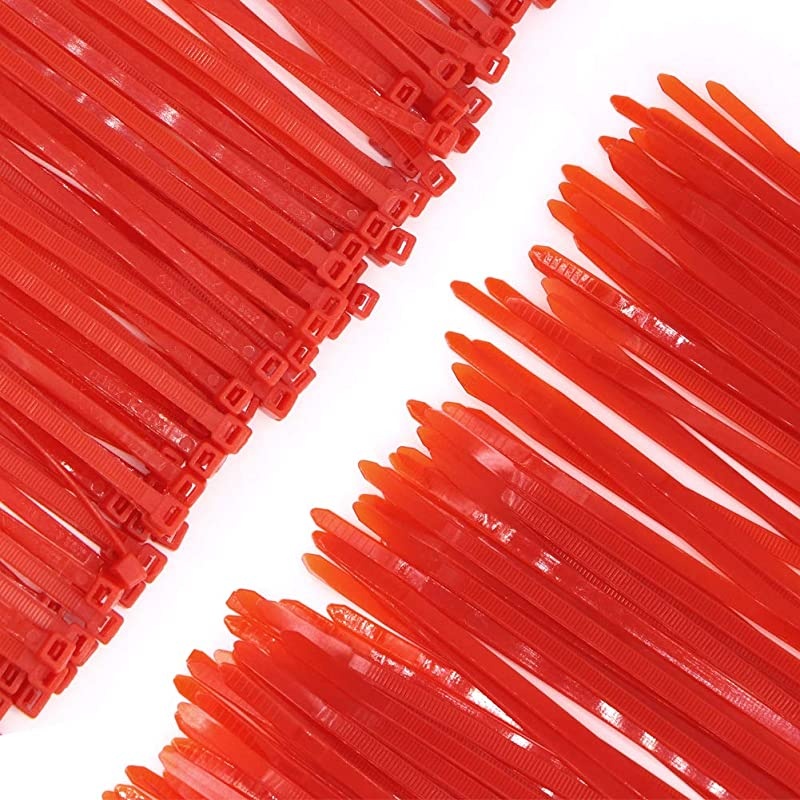 Duty Strong 12 Inch 100 Pieces Red Color Cable Zip Ties Upgrade Durable 50 LBS Festival Decoration Fastening Ties Tools Handheld Easy to Use Electric Cord Management Wire Zip Ties Outdoor