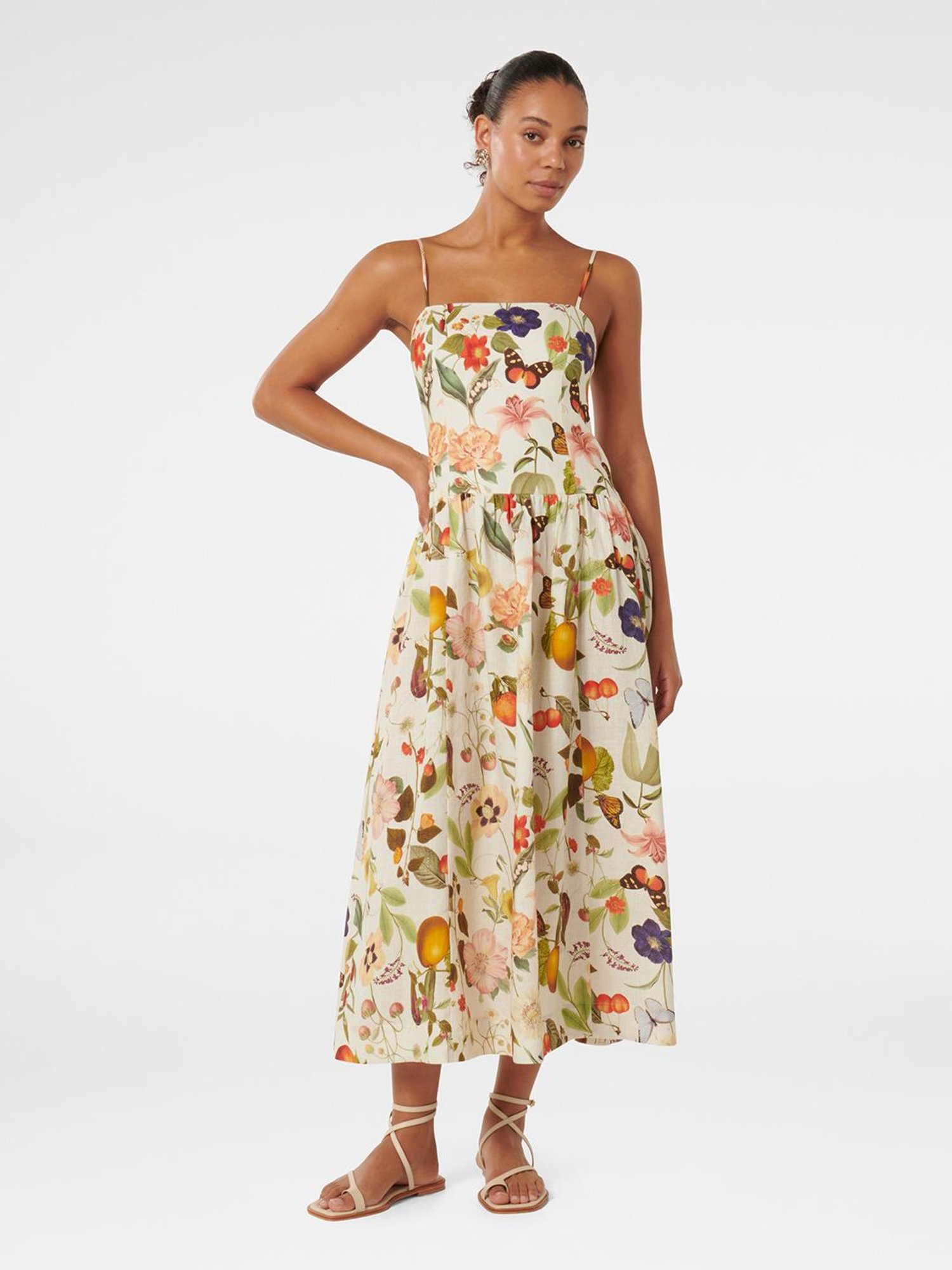 Forever New Brooke Linen Drop Waist Midi Dress