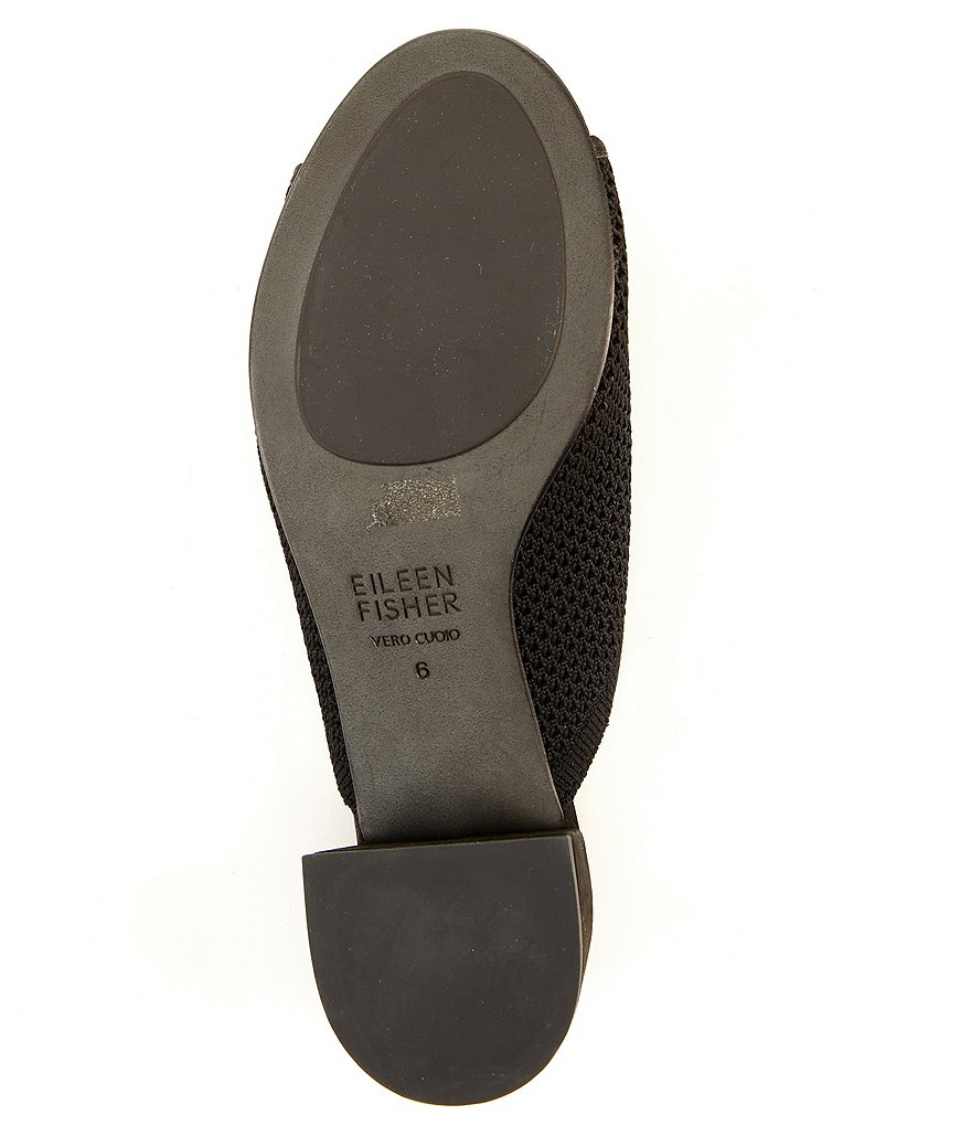 Eileen Fisher Fave Stretch Fabric Block Heel Mules