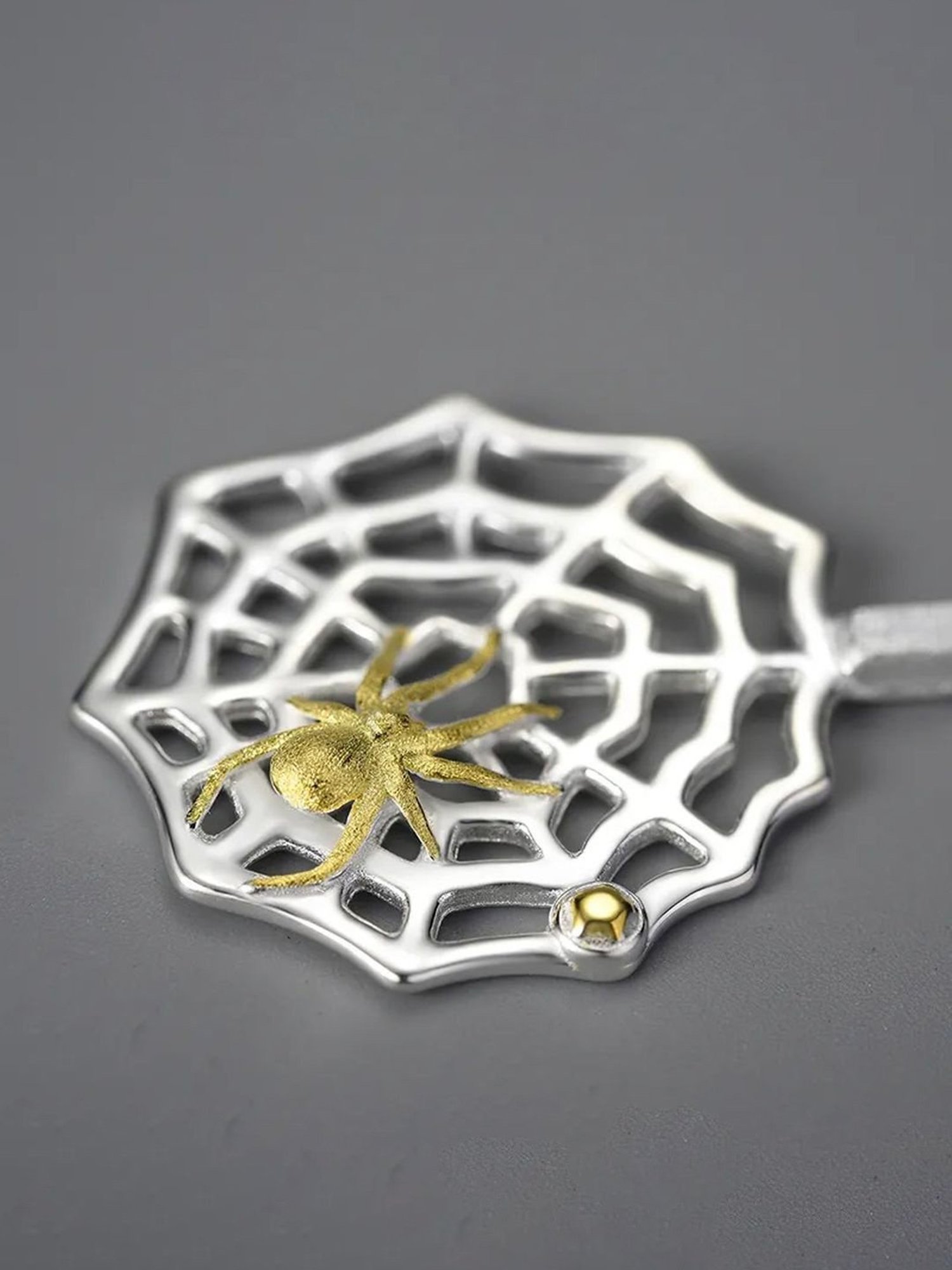 Rihi by P.C. Chandra Jewellers 92.5 Sterling Silver Spiderweb Pendant for Women & Girls