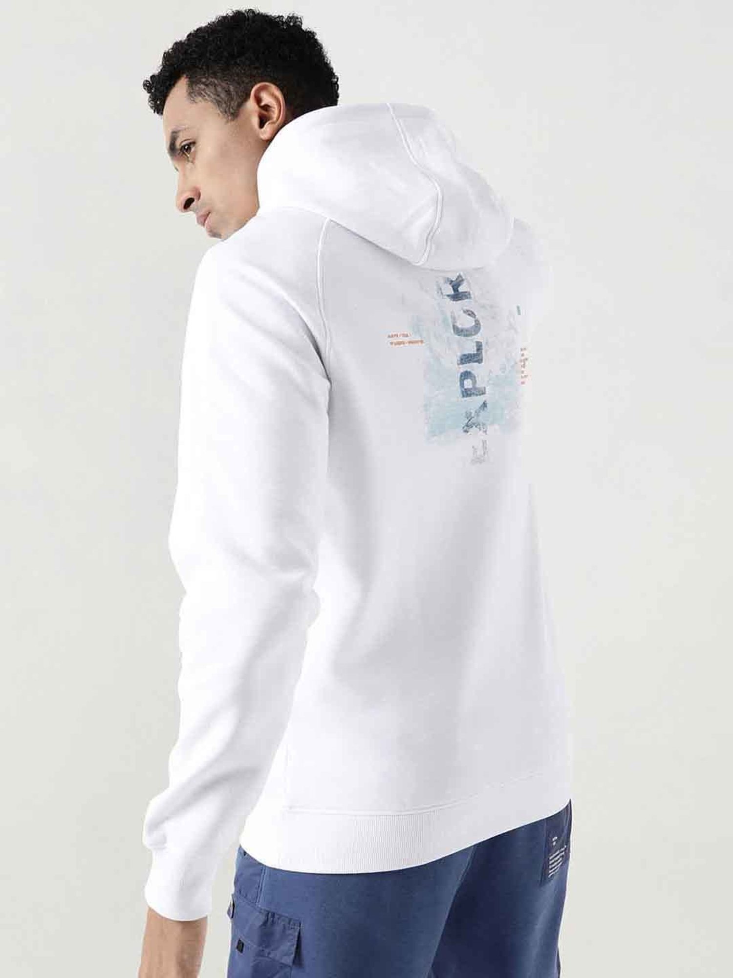 Wildcraft White Regular Fit Printed Hooded Sweatshirt