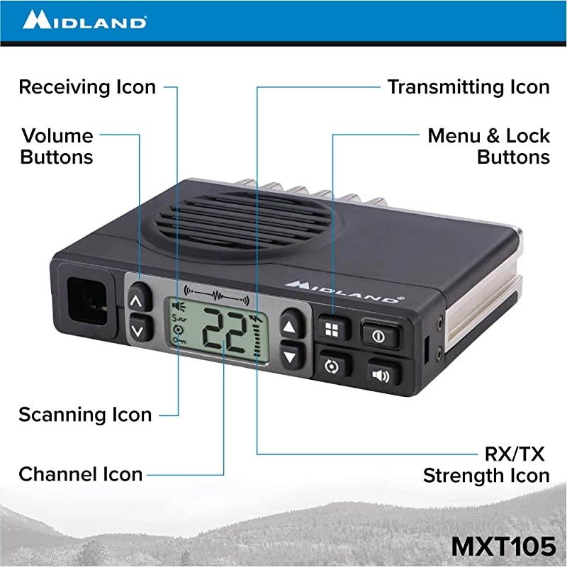5 Watt GMRS MicroMobile Two-Way Radio - Long Range Walkie Talkie, & 142 Privacy Codes, & NOAA Weather Scan + Alert (Black)