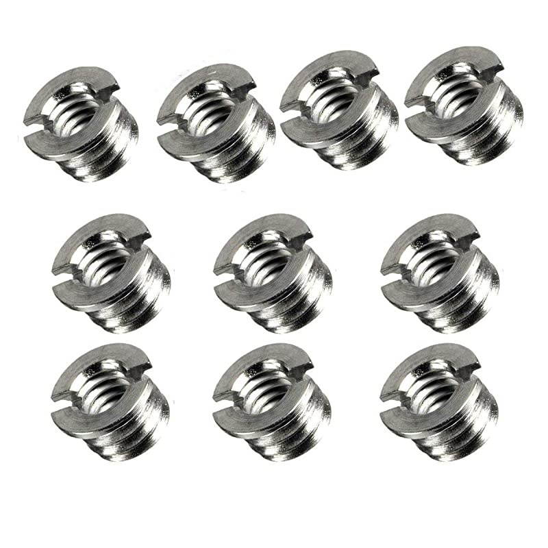 10 Packs  Stainless Steel 38 to 14 Reducer Bushing Convert Screw Adapter Tripod Screw Adapter 14 to 38 for Tripod Monopod Ballhead