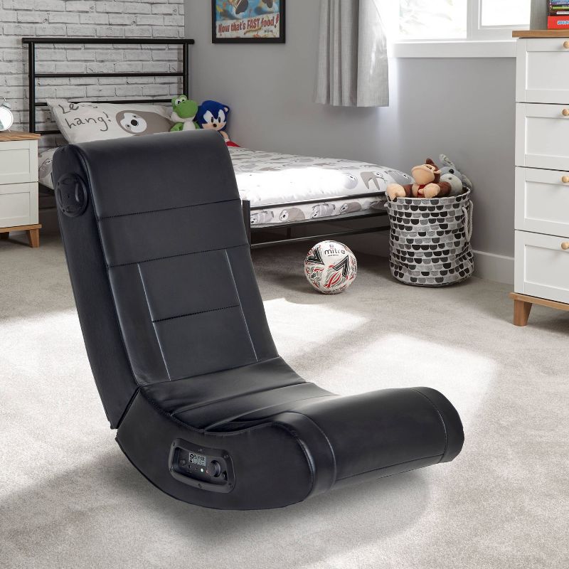 Spade Floor Rocker 2.1 Bluetooth Audio Foldable Rocking Video Gaming Chair Black - X Rocker