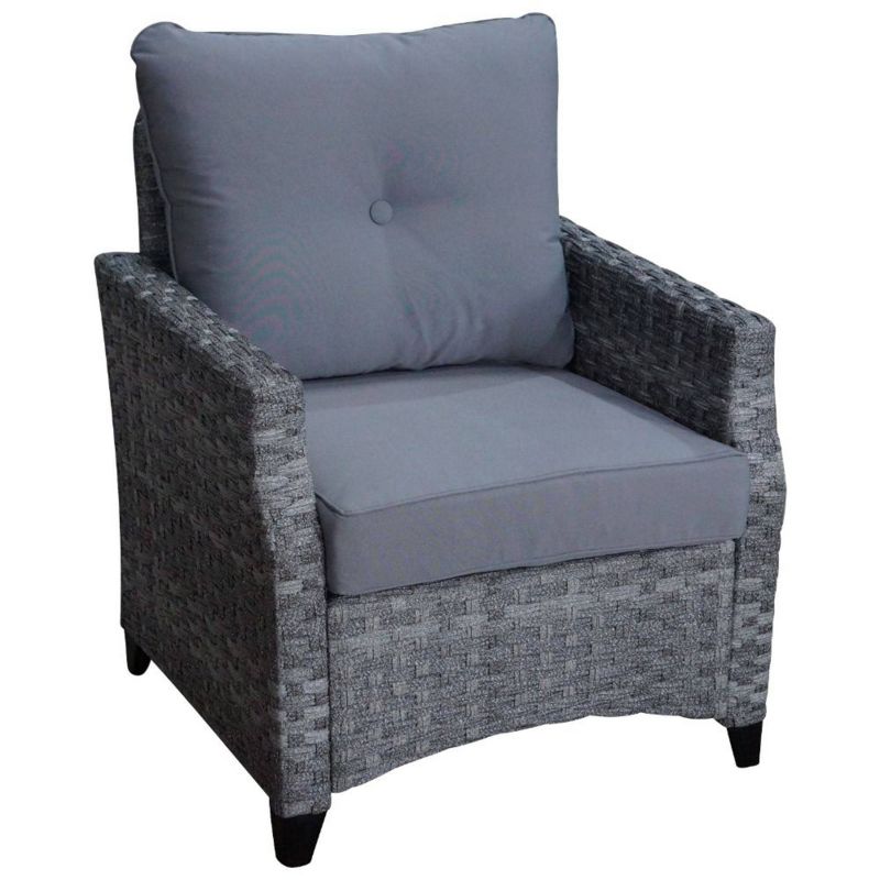 Costa Mesa 3pc Seating Set of 2 Club Chairs & 1 End Table - Gray - Courtyard Casual