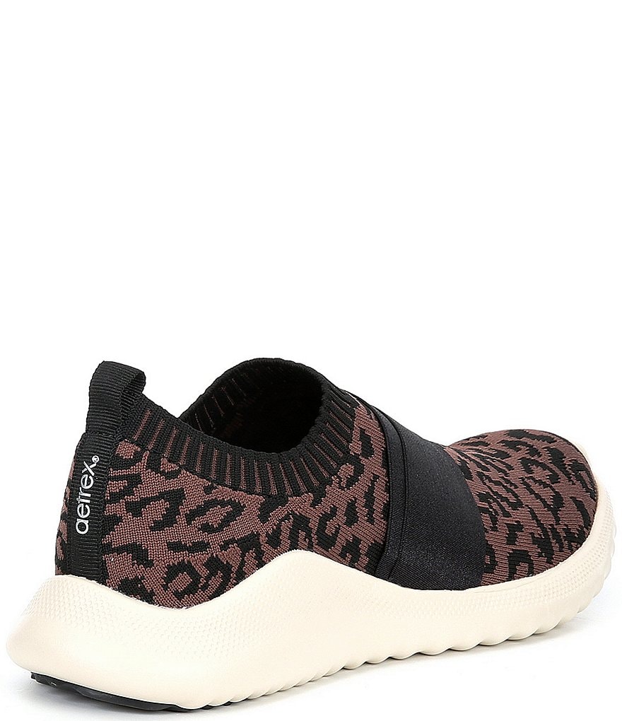 Aetrex Allie Leopard Knit Slip-On Sneakers