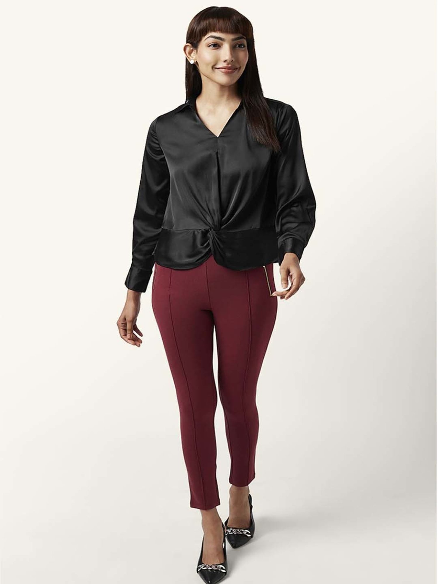 Annabelle by Pantaloons Black Regular Fit Top