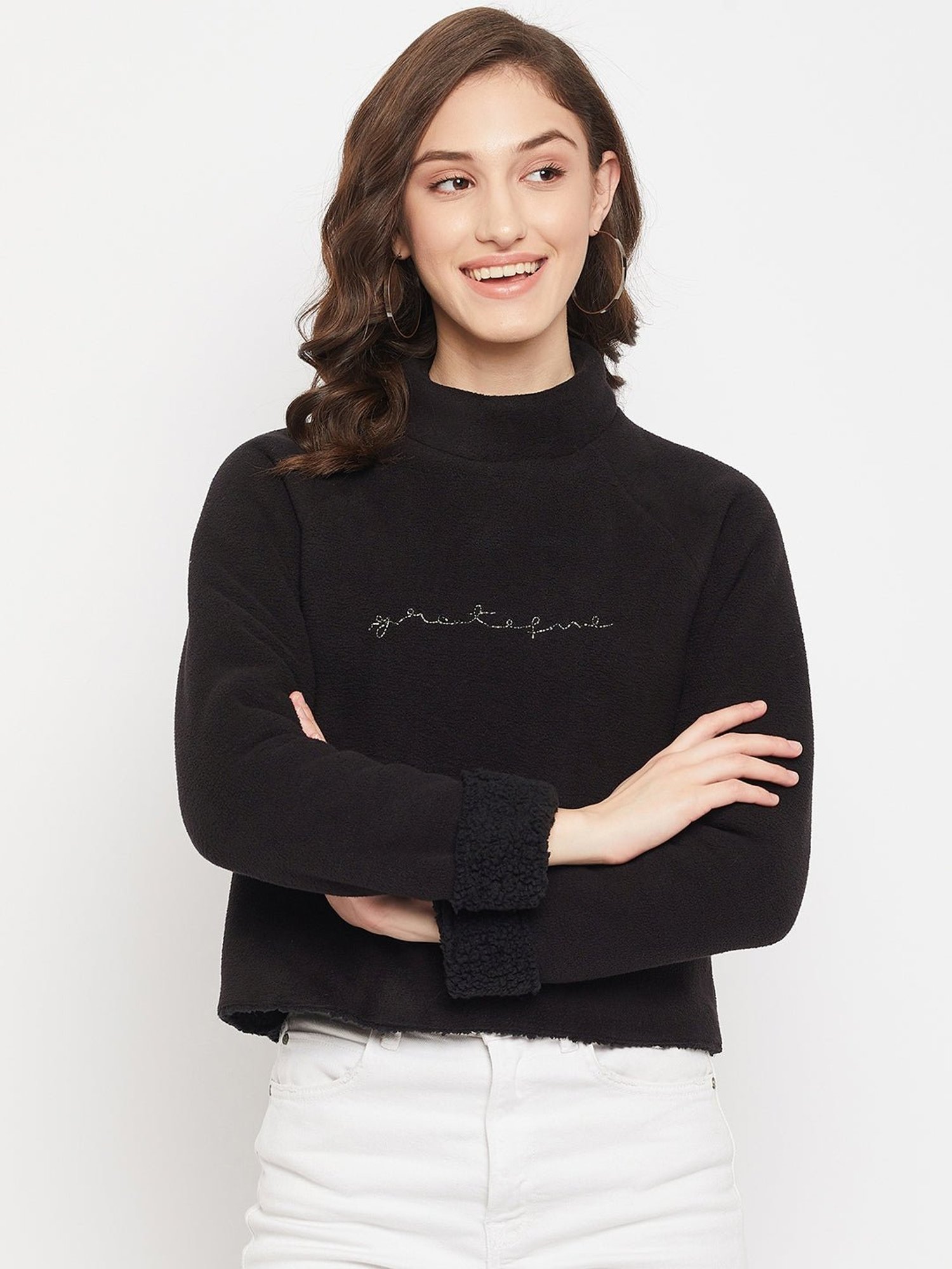 MADAME Black Printed Top