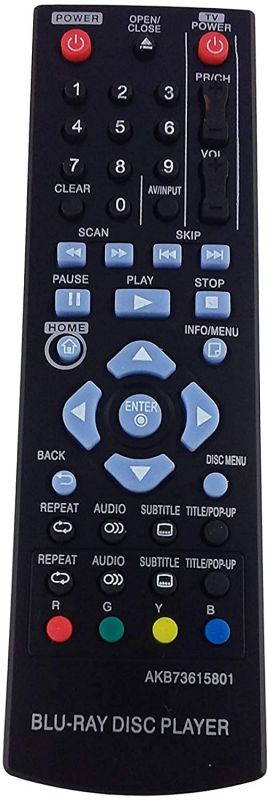 Aurabeam AKB73615801 Remote Control Compatible with LG Blu-Ray DVD Player BD220 BD630 BP325W BP335WN BP125 BP125N BP135W-N BP200 BP220 BP220N BP320 BP320N BP325 BP325N