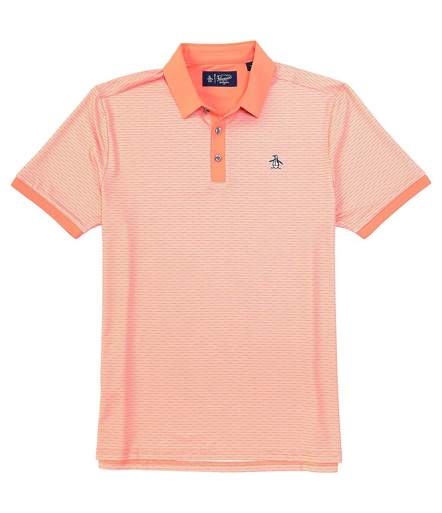 Original Penguin Golf Short-Sleeve All-Over Fine-Line Boat Print Polo Shirt