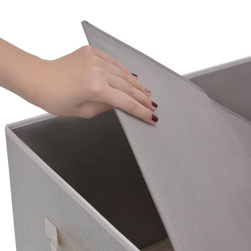 StorageWorks 65L Fabric Storage Bin Lid and Window Comfort Gray