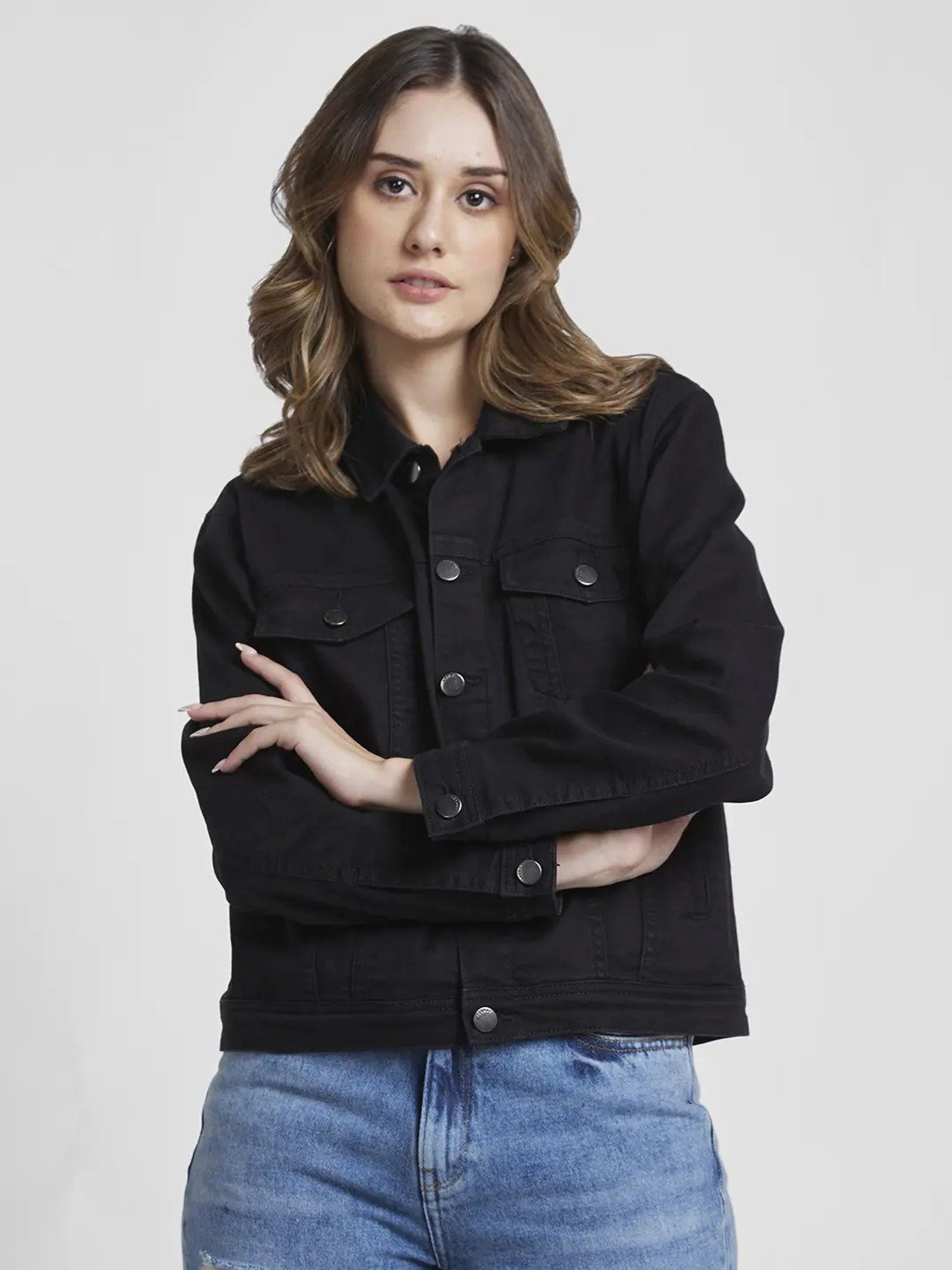 Spykar Black Regular Fit - Denim Jacket