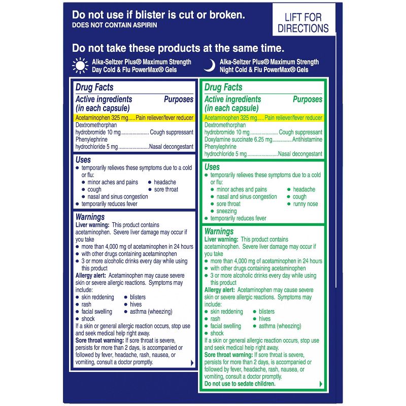 Alka-Seltzer Plus PowerMax Day/Night Cold & Flu Relief Liquid Gels - 24ct