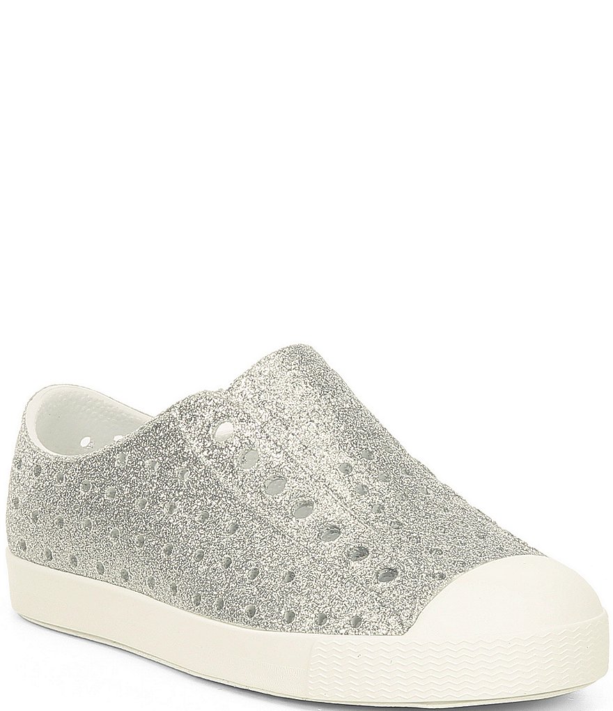 Native Girls' Jefferson Bling Glitter Perforated Slip-On Sneakers (Toddler)