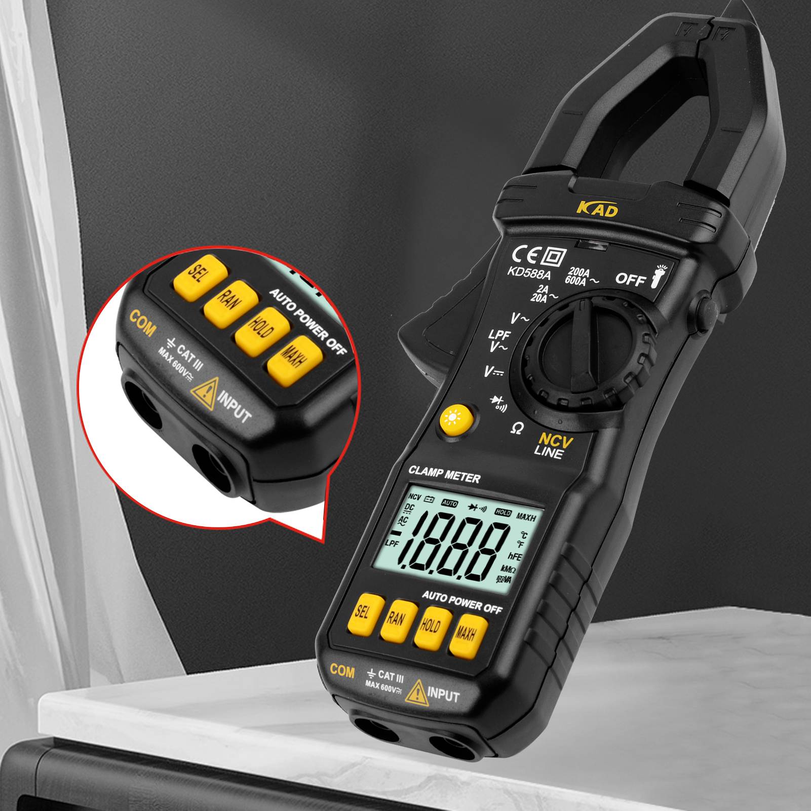 Bagilaanoe  Digital Clamp Meter High Accuracy Auto-Ranging Electronic Tester Measuring AC/DC Voltage, Current, Battery Condition, Resistance,Diode and Continuity Test