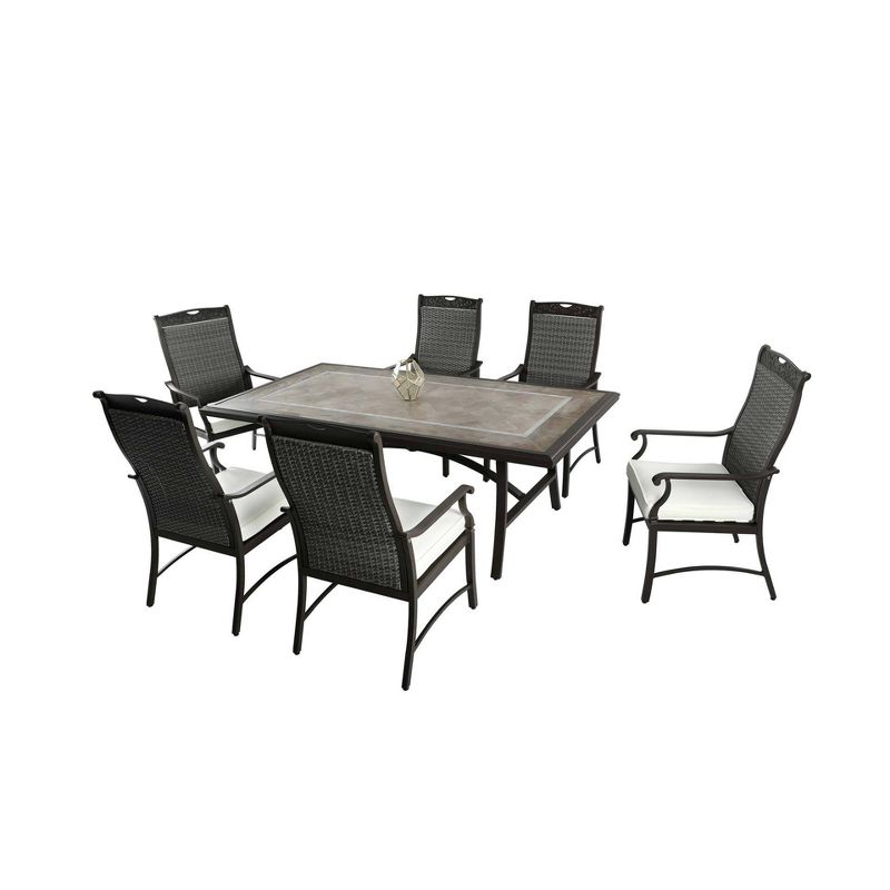 7pc Outdoor Wicker Dining Set Brown - Nuu Garden