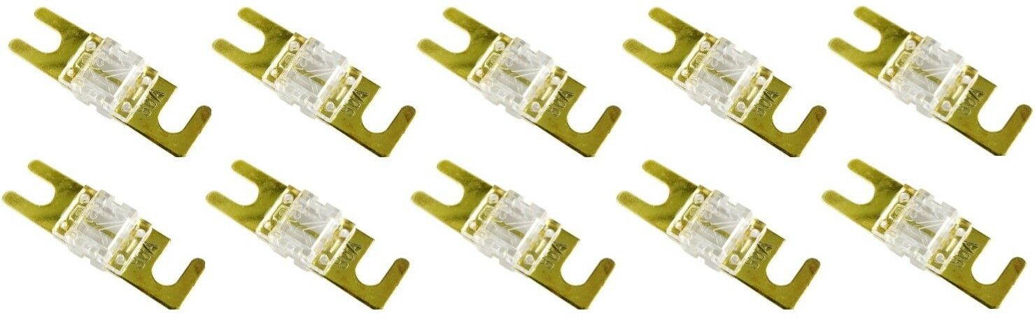 ABSOLUTE AFS80-10  10 PACK OF 80 AMP GOLD AFS / MIDI / MINI ANL FUSES