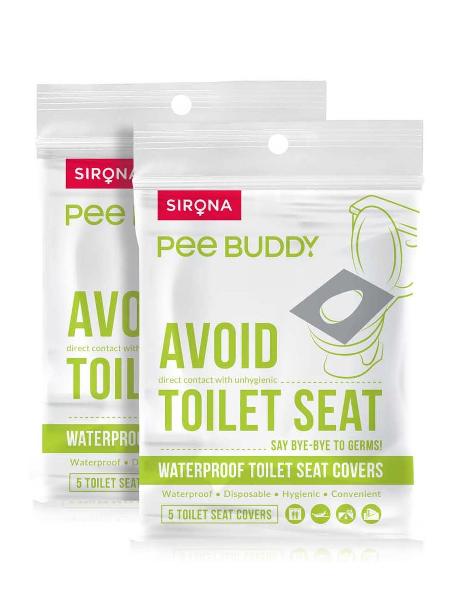 Pee Buddy Waterproof Toilet Seat Cover - 10 Pcs