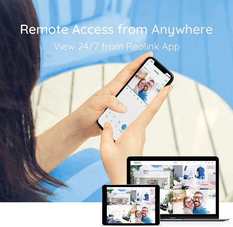 Reolink 8CH 5MP PoE IP Security Camera System, 4pcs Wired 5MP Outdoor PoE IP Cameras, 8MP/4K 8-Channel NVR with 2TB HDD for 24/7 Recording RLK8-520B2D2