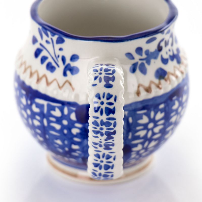 Meritage Botany 5.5 Inch 10 Ounce Stoneware Creamer in Deep Blue