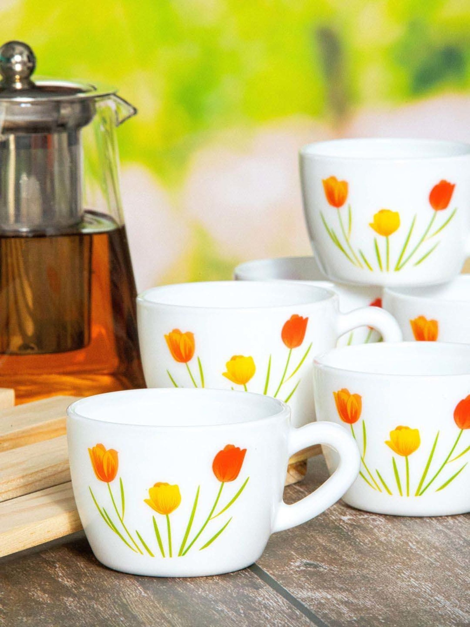 Cello Multicolor Glass Coffee Mug (0.13 L) - Set of 6