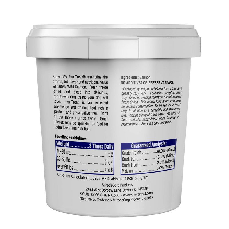 Stewart Freeze-Dried Wild Salmon Dog Treat - 9.5oz Tub