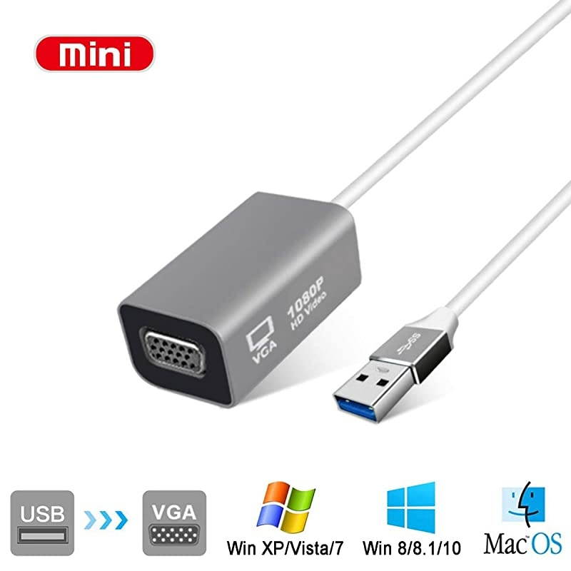 to VGA Adapter Compatible with Mac OS Windows XPVista1087 30 to VGA Female 1080P Monitor Display Video AdapterConverterFemale 20 in