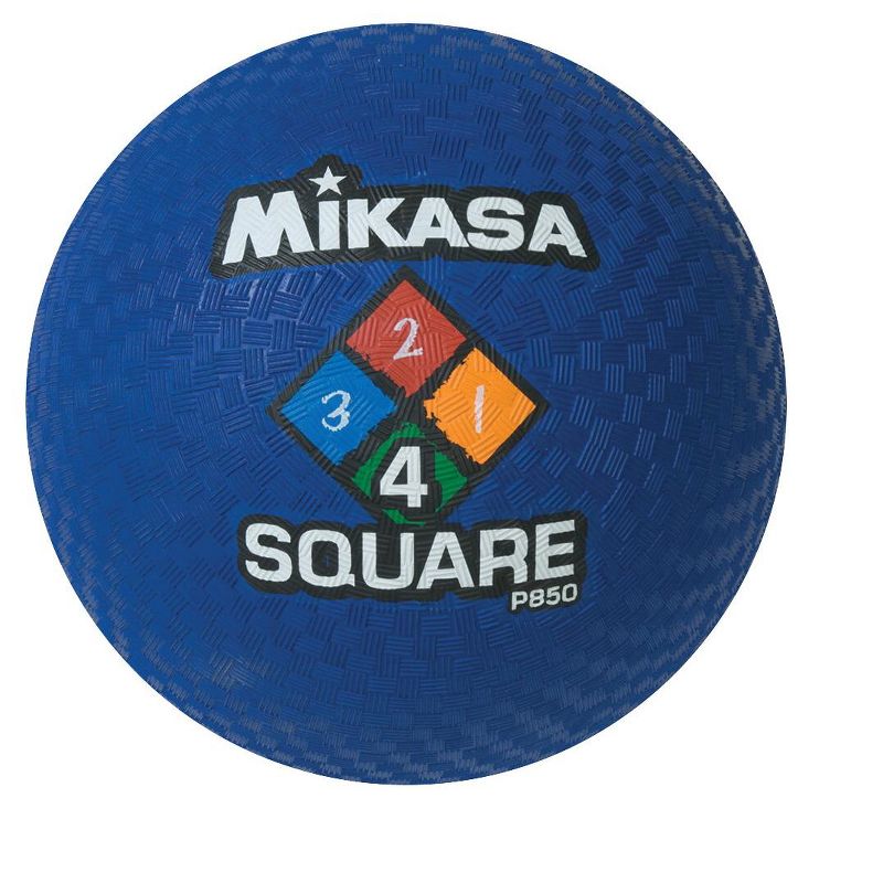 Mikasa Rubber Cover Playground Ball, 8-1/2 Dia in, Blue, 4-Square, Round