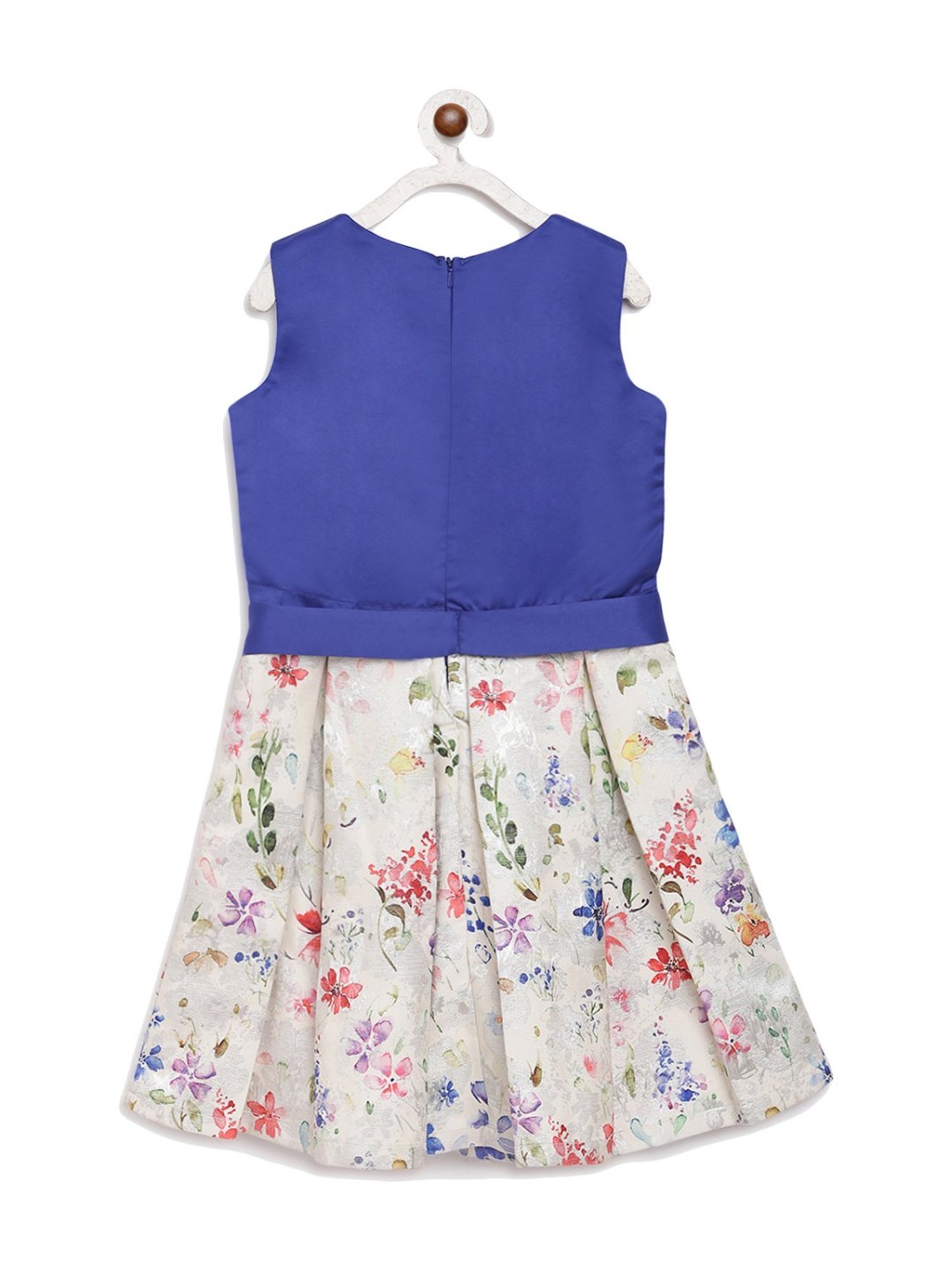 Butterfly Blush Kids Blue & White Printed Dress